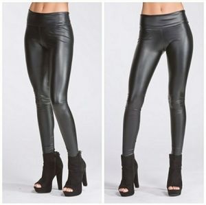 Golden Threads faux matte leather leggings